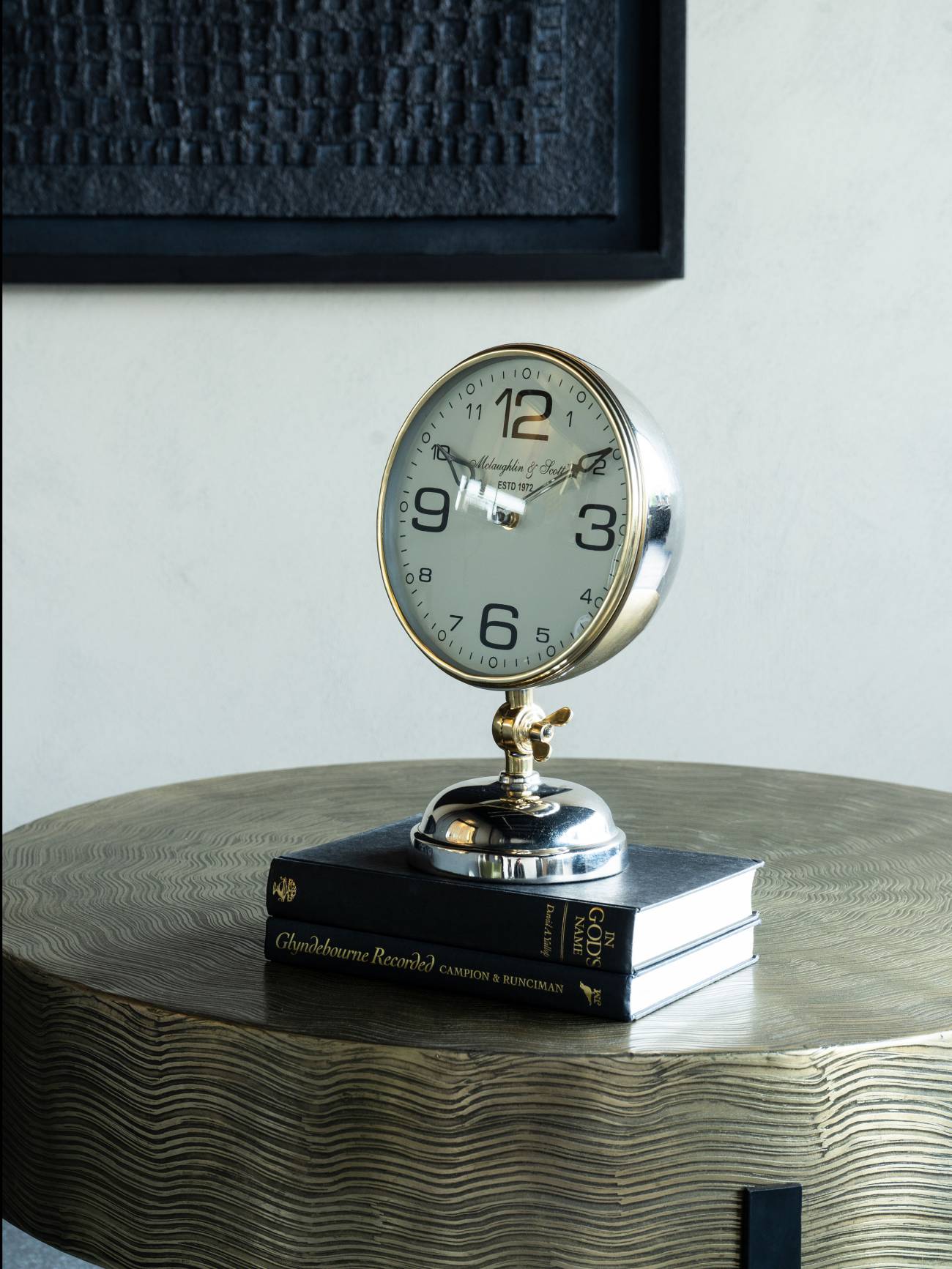 Stollard Gold & Silver Nickel Mantel Clock